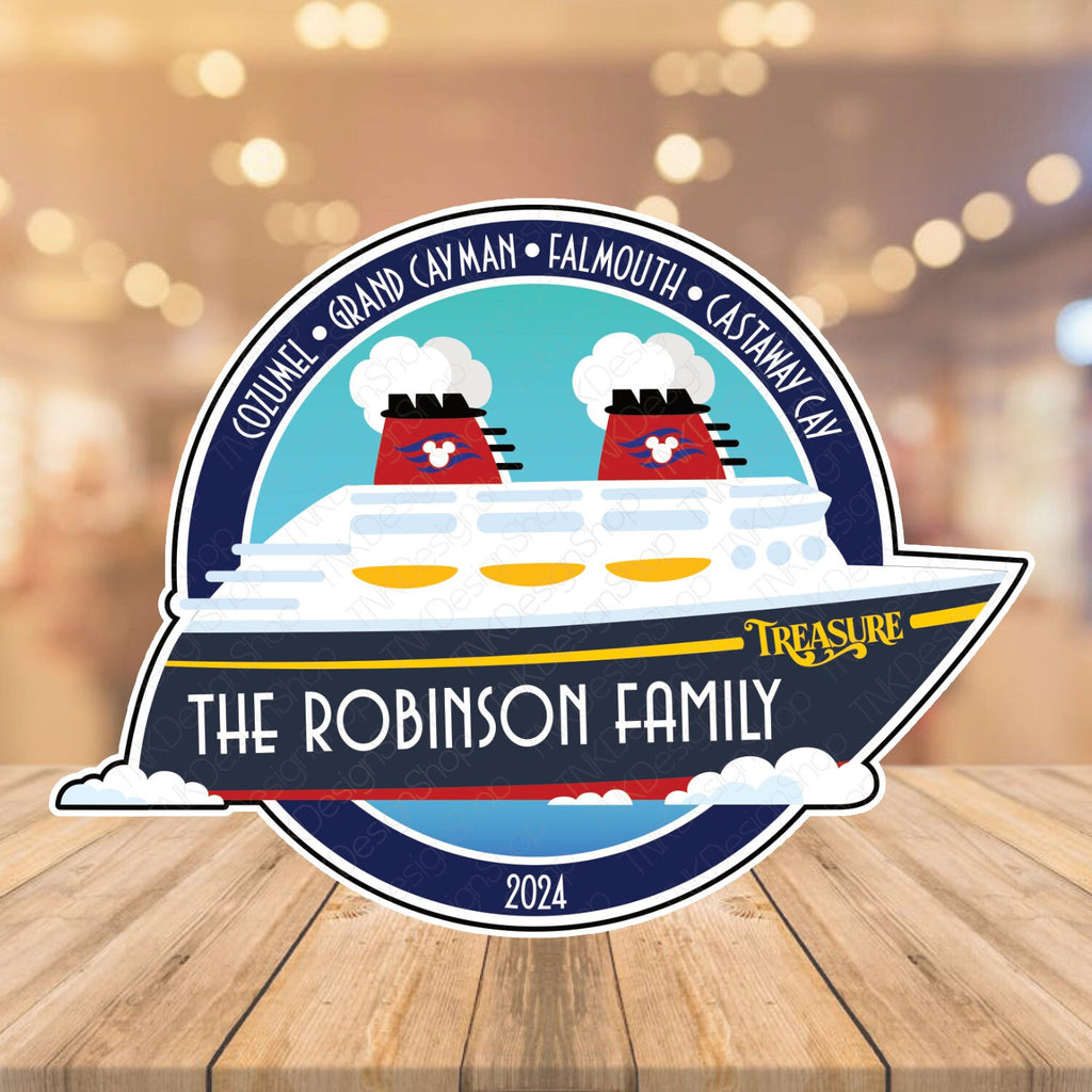 Personalized Disney Cruise Ship Door Magnet | Custom Family Name & Ship