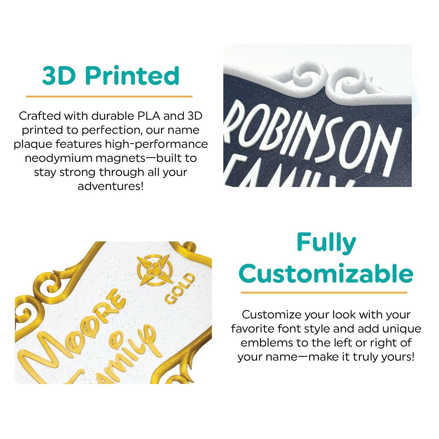Disney Cruise Door Name Plaque Magnet with Personalized Family Name, Ship Name for Disney Cruise Ships Door 3D Printed