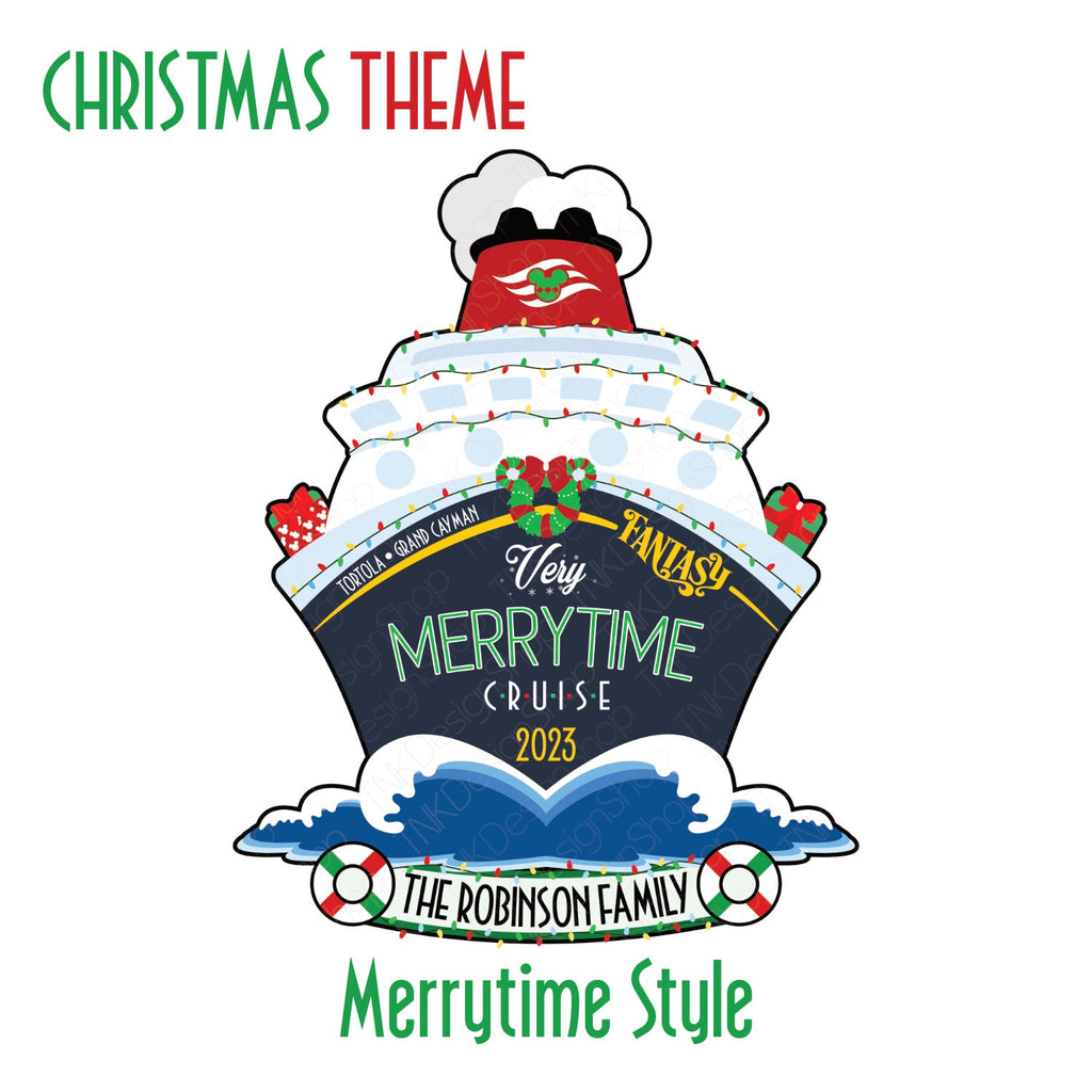 Personalized Disney Cruise Christmas Magnet for Stateroom Door | Custom Family Name, Ship & Year | DCL Cruise Cabin Door Decoration