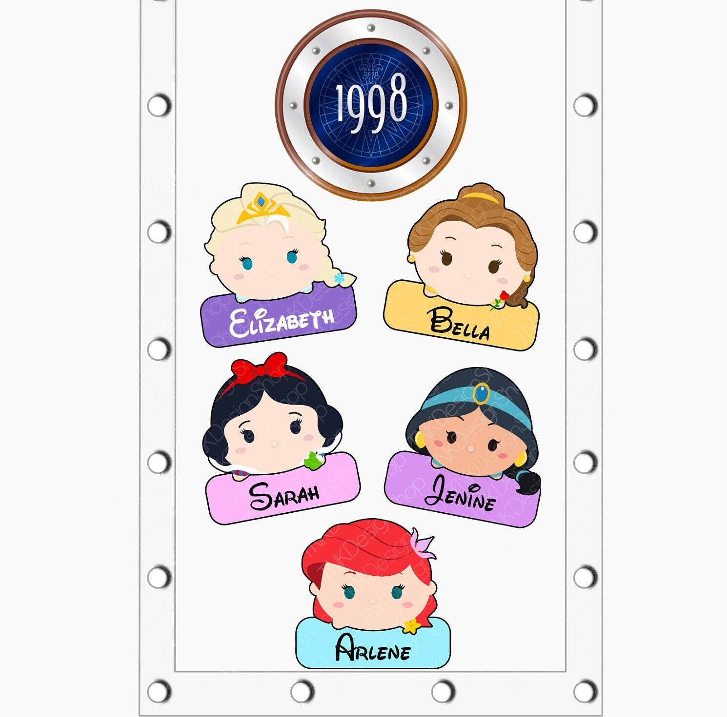 Personalized Disney Princess Cruise Stateroom Door Magnet