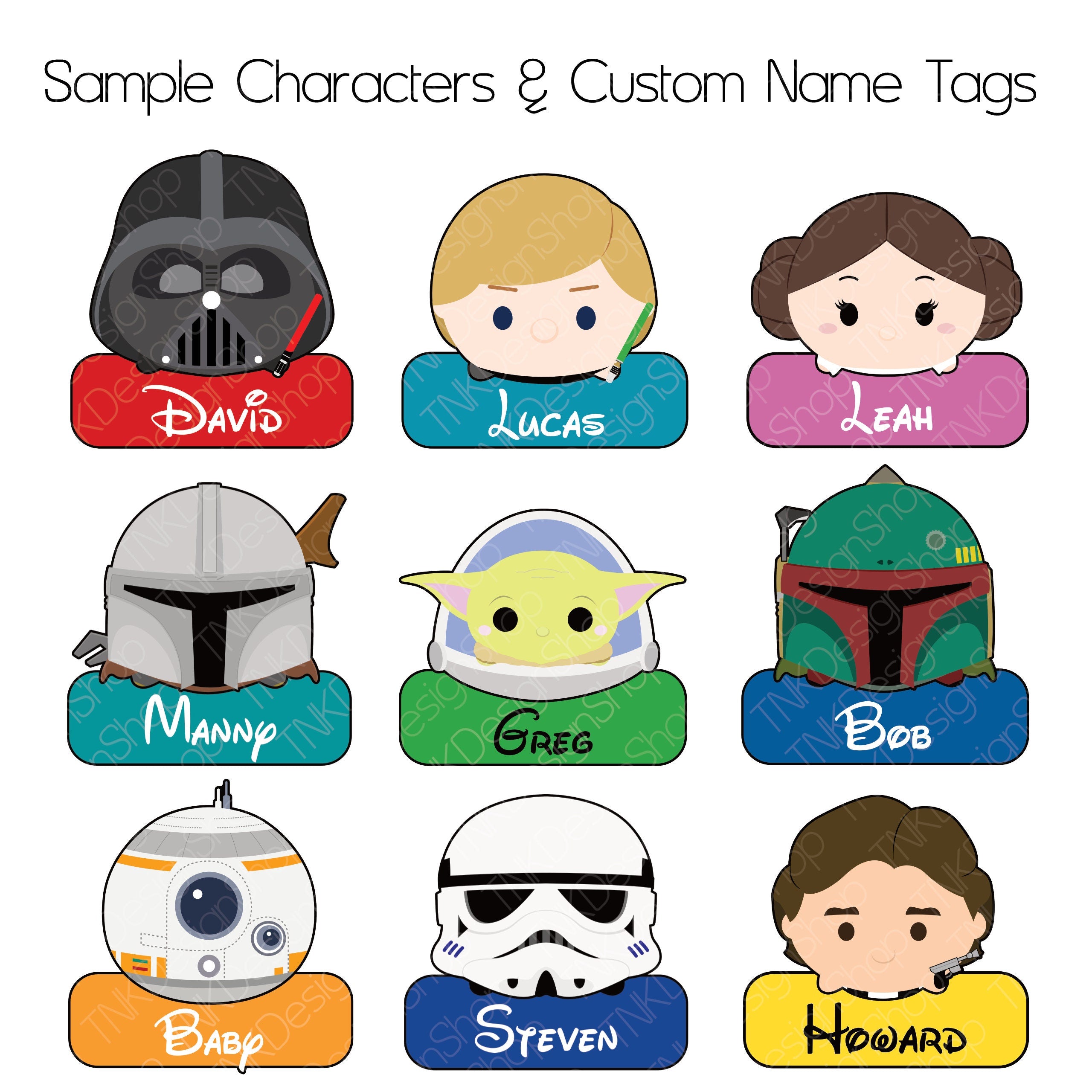 Disney Cruise Door Magnets Decoration Star Wars Theme with Customized Name Tags