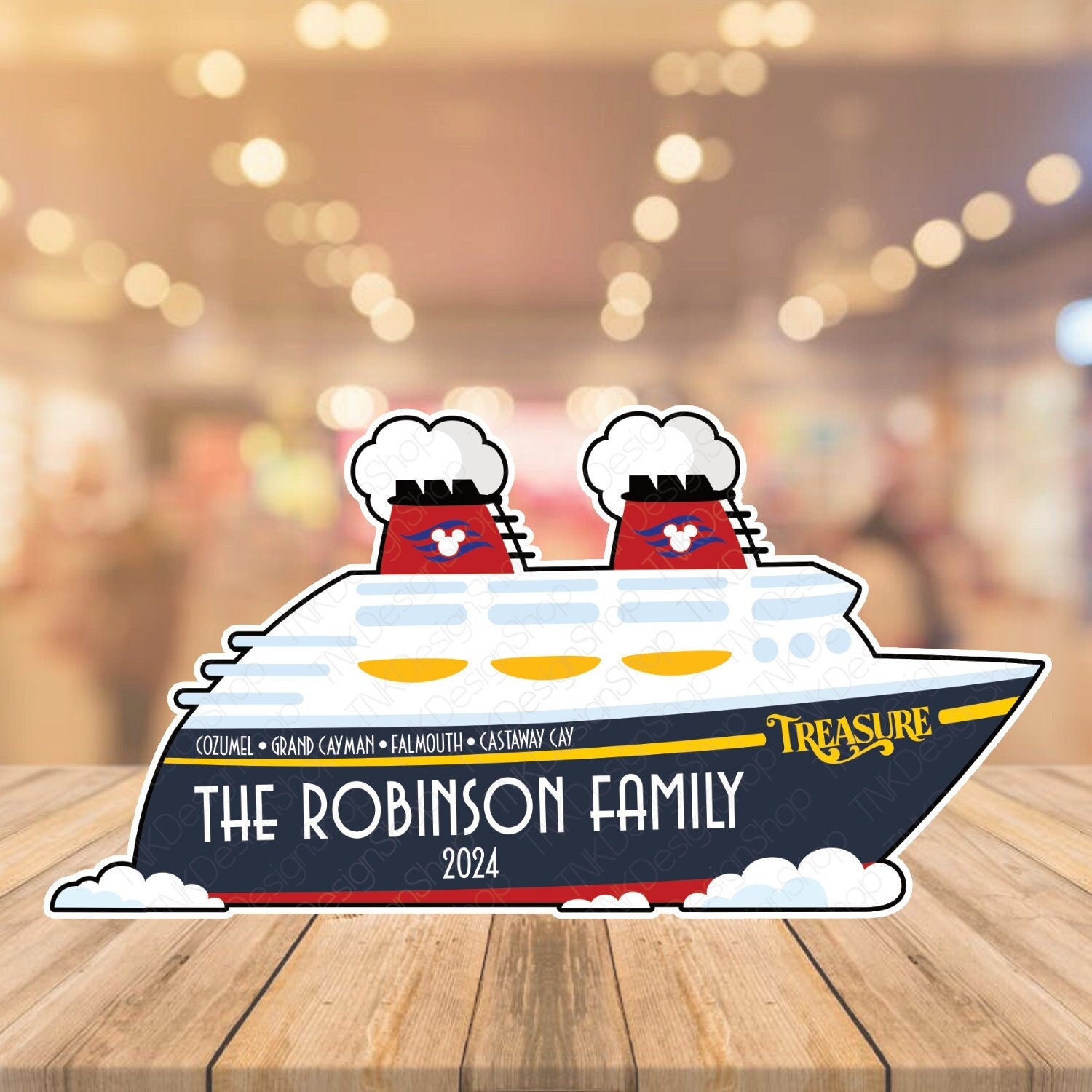 Personalized Disney Cruise Ship Door Magnet | Custom Family Name & Ship