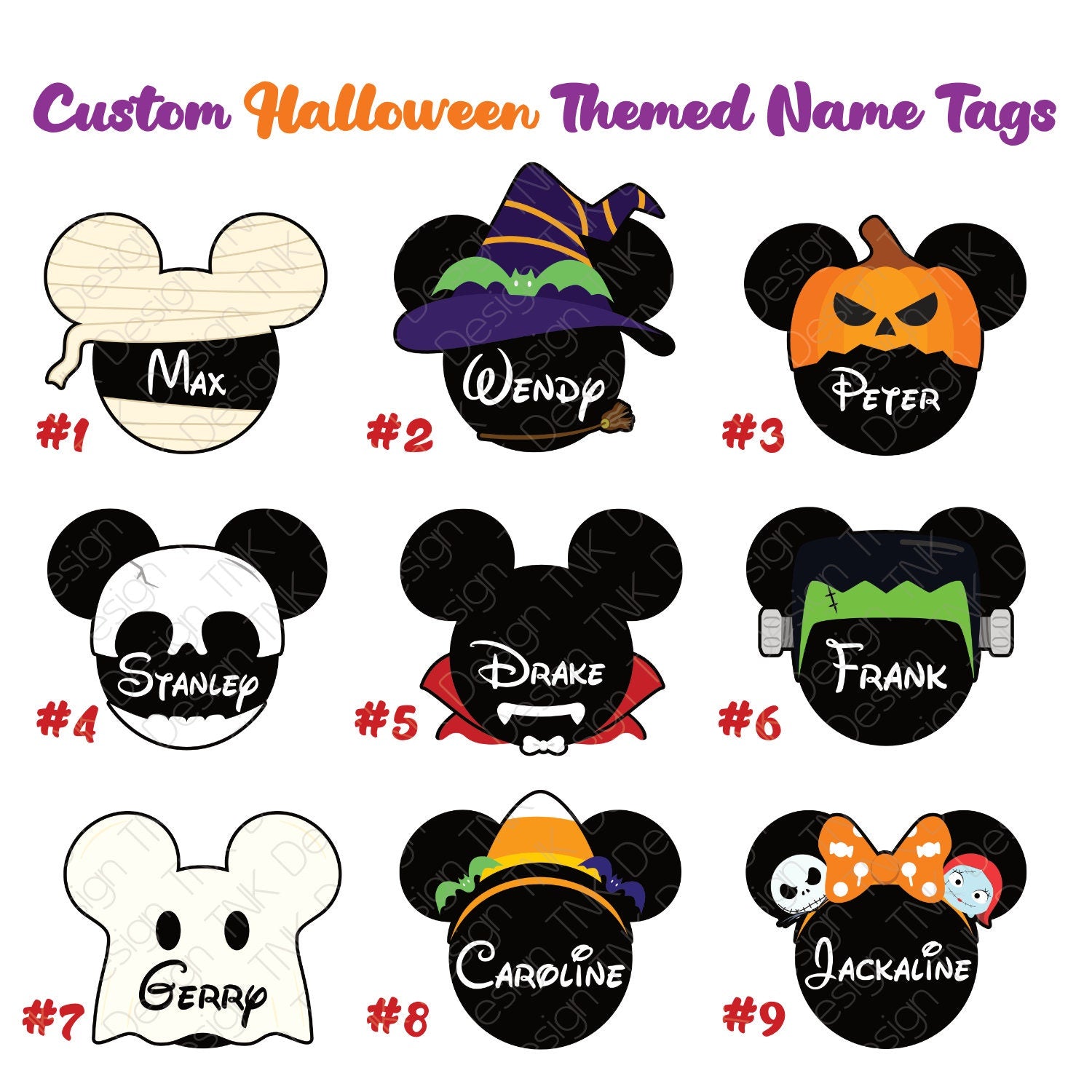 Disney Cruise Mickey/Minnie Door Magnets Decoration - Halloween Theme