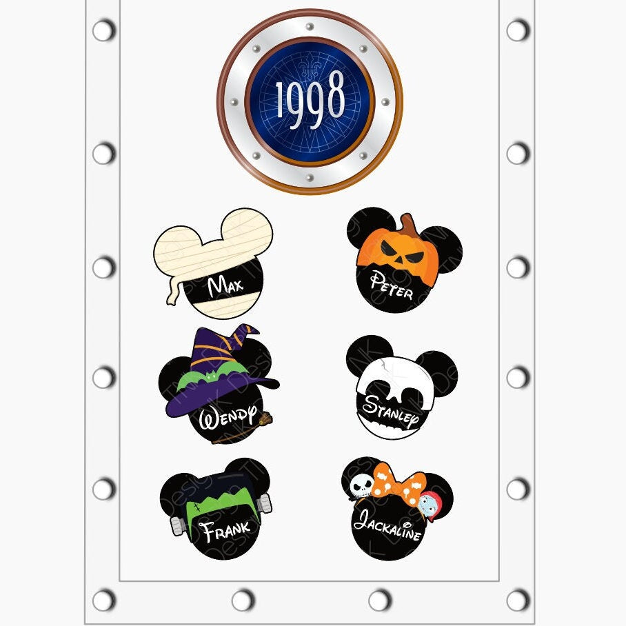 Disney Cruise Mickey/Minnie Door Magnets Decoration - Halloween Theme